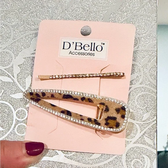 D’Bello Hair Clip Accessories Leopard Print Hair Set - Picture 3 of 7